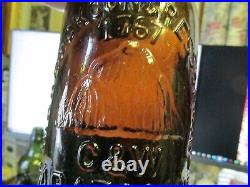 Saratoga, N. Y. Highrock Congress Spring 1767 C&W Mineral Water Bottle Pint AMBER
