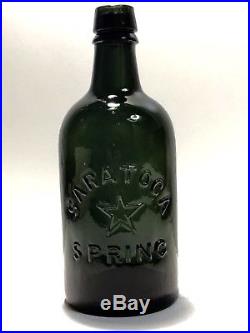Saratoga Star Spring Mineral Water Bottle Saratoga, N. Y Dark Forest Green Mint