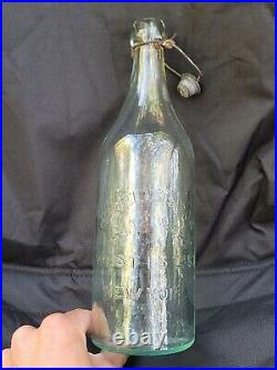 Scarce 1880s Blob Top New York Picture Soda? Quart Bartender GB Seely's Bottle