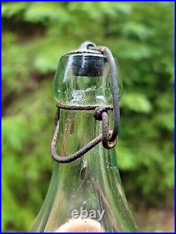 Scarce 1880s Blob Top New York Picture Soda? Quart Bartender GB Seely's Bottle