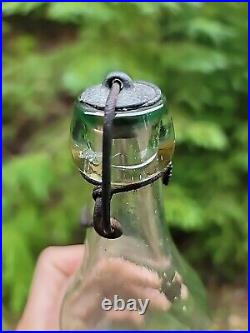 Scarce 1880s Blob Top New York Picture Soda? Quart Bartender GB Seely's Bottle