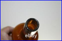 Scarce Amber Paneled Cylinder Whiskey Bottle H Feuerstein New York 12'
