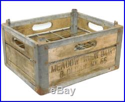 Scarce Antique Erie Crate Co. Meadow Brook Dairy Milk Bottle Crate Olean, NY