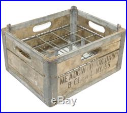 Scarce Antique Erie Crate Co. Meadow Brook Dairy Milk Bottle Crate Olean, NY