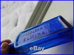 Scarce Cobalt Blue HERCULEAN OIL CO ELMIRA NY