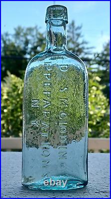 Scarce Pontiled Aqua Dr Giddings Preparations NY Medicine Bottle