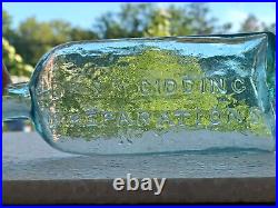 Scarce Pontiled Aqua Dr Giddings Preparations NY Medicine Bottle