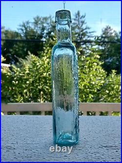 Scarce Pontiled Aqua Dr Giddings Preparations NY Medicine Bottle