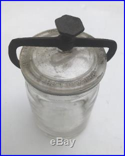 Small Whitall Tatum & Co Philadelphia New York Clear Museum Specimen Jar w Clamp
