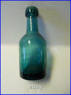 Sparkling Attic Mint Teal Green G. Cassidy New York Dated 1861 Squat Soda Bottle