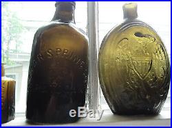 Star Spring Co Saratoga N. Y. Pint Mineral Water Bottle Scarce! Olive Amber