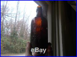 Star Spring Co Saratoga Ny Emb Star Amber Pint Crude Whittled Mineral Water