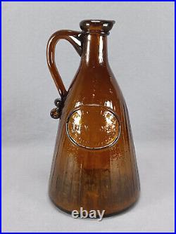 Star Whiskey W. B Crowell New York Amber Handled Pontiled Whiskey Bottle