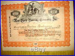 Stock Certificate New York Bottling Company, Inc 1917