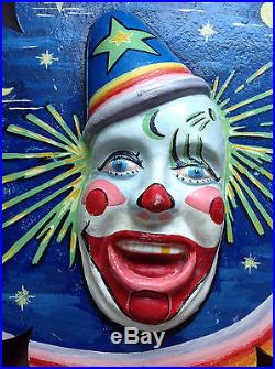 Super Rare Coney Island New York City Brooklyn Clown Metal Sign Steeplechase