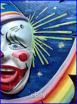 Super Rare Coney Island New York City Brooklyn Clown Metal Sign Steeplechase