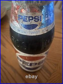 Super Rare Full 1970/1980's 32 oz Pepsi Cola Glass Bottle Soda New York Vintage