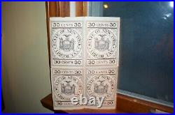 Super Rare New York State Liquor Bottle Tax Stamp 30 Cents Prohibition Block 4