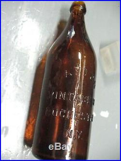 Tafton Vintage Co. Rochester N. Y. Amber Blob Top Beer / Soda Bottle