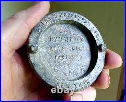 Taylor & Hodgett's Can Patented 1855 New York Lead LID For Early Fruit Jar Can