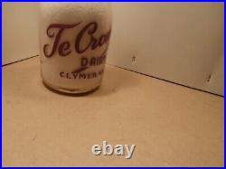 Te Cromey Dairy quart milk bottle, Clymer, N. Y. Baby's health