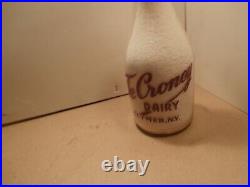 Te Cromey Dairy quart milk bottle, Clymer, N. Y. Baby's health