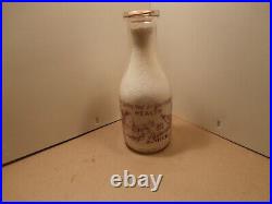 Te Cromey Dairy quart milk bottle, Clymer, N. Y. Baby's health