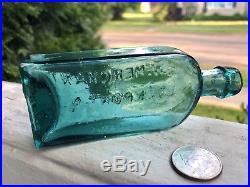 Teal Blue G. W. Merchant Lockport N. Y. Handtooled Medicine PRISTENE CONDITION