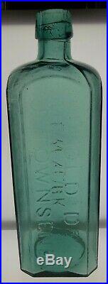 Teal Colored Old Dr. J. Townsends Sarsaparilla Bottle from New York