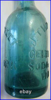 Teal Green Iron Pontil Tweddle Jr's NY Celebrated Soda or Mineral Water Bottle