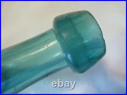 Teal Green Iron Pontil Tweddle Jr's NY Celebrated Soda or Mineral Water Bottle