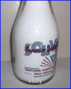 Thatcher Manufacturing Company Elmira N. Y. Pyro Quart Souvenir Milk Bottle