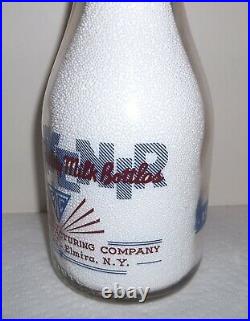 Thatcher Manufacturing Company Elmira N. Y. Pyro Quart Souvenir Milk Bottle