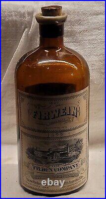 Tilden & Co. New Lebanon Ny Shaker Medicine Bottle Original Label Nice Graphics