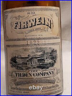 Tilden & Co. New Lebanon Ny Shaker Medicine Bottle Original Label Nice Graphics