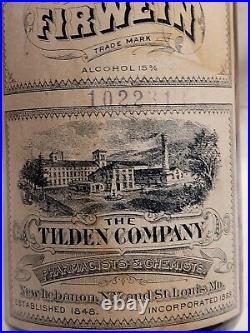 Tilden & Co. New Lebanon Ny Shaker Medicine Bottle Original Label Nice Graphics