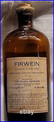 Tilden & Co. New Lebanon Ny Shaker Medicine Bottle Original Label Nice Graphics