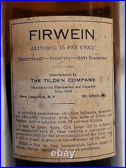 Tilden & Co. New Lebanon Ny Shaker Medicine Bottle Original Label Nice Graphics