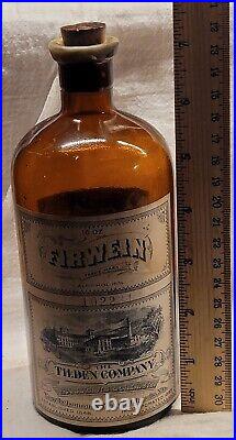 Tilden & Co. New Lebanon Ny Shaker Medicine Bottle Original Label Nice Graphics