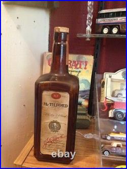 Tilford Whiskey Bottle Swiss Music Box O'Brien Portville Liquor Store NY Vtg Adv