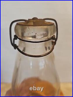 Tin Top Quart Milk Bottle E SHOEMAKER MORRISANIA DAIRY 1890's Pre Slawson Decker