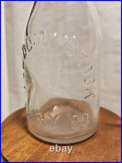 Tin Top Quart glass milk bottle Meadow Brook Dairy co NY NJ PA MA NH VT CT RI