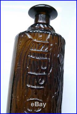 Tippecanoe Bitters Bottle H H Warner Rochester, NY Figural Log Medicine 1880's