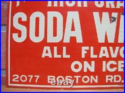 Tremont Bottling Co High Grade Soda Water Ny All Flavors On Ice Old Tin Ad Sign
