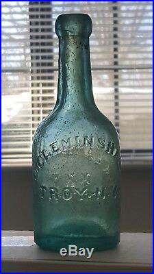 Troy, Ny Cleminshaw Philadelphia XXX Porter & Ale Crude Ring Top 1860 Aqua Bottle