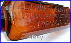 Tumbled 1800's Antique Larned & Barker N. Y. Chemist Bottle! Top Example