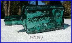 Tumbled 1860's G. W. Merchant Chemist, Lockport, N. Y. Antique Bottle! Stunning