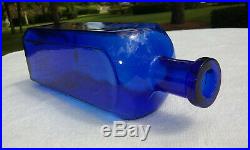Tumbled 1880's Antique Cobalt Blue New York Chemist Medicine Bottle! Crude