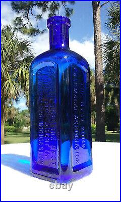 Tumbled 1890's Antique Cobalt New York Pharmacal Assoc. Lactopeptine Bottle