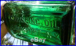 Tumbled 1890's Huge Gargling Oil, Lockport, N. Y. Antique Medicine Bottle